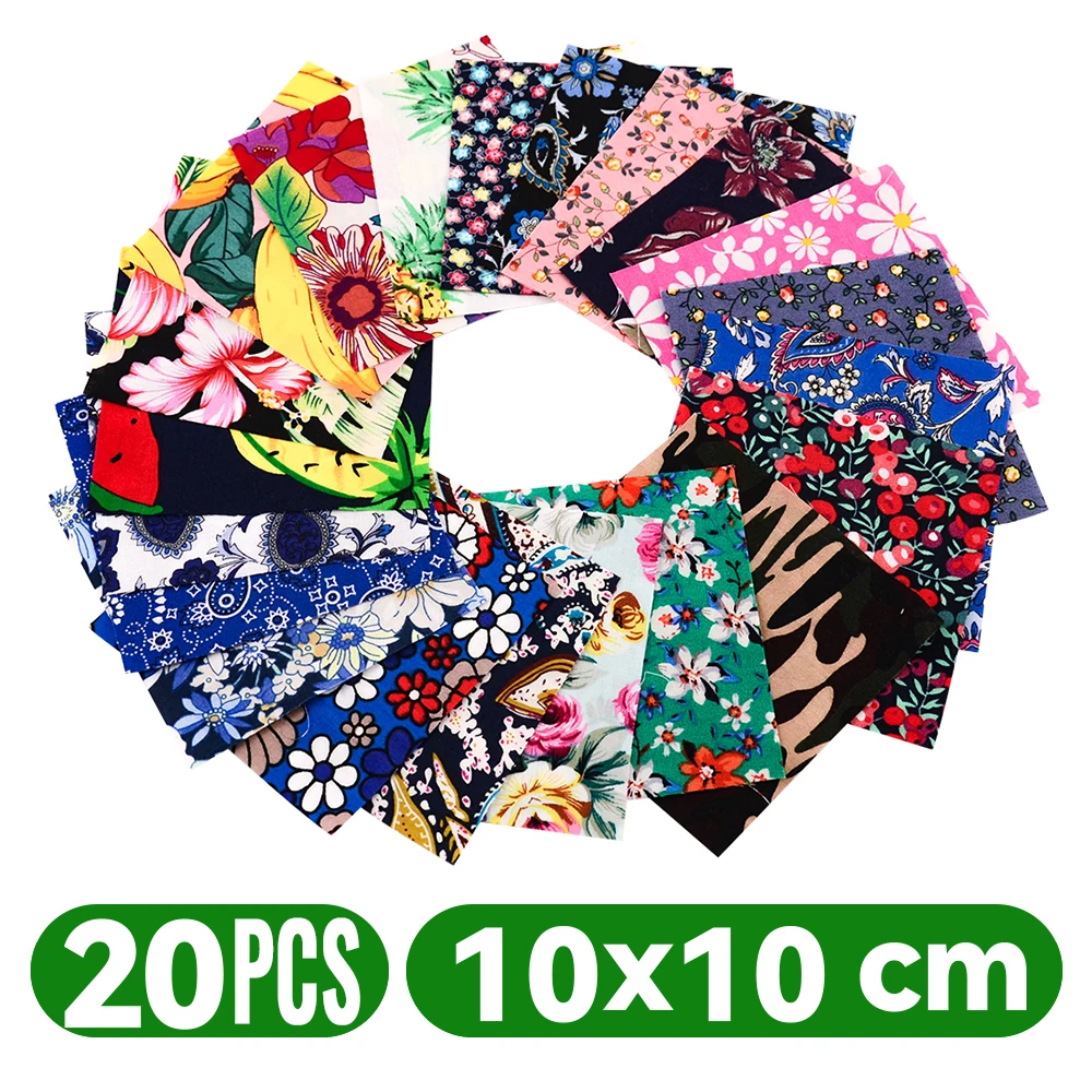 Teramila 100% dünnes Baumwoll gewebe Patchwork für Quilts, zufällige Farbe, kein Wiederholung design Tuch zum Nähen 19-50 teile/beutel 10*10 cm – Detail 16