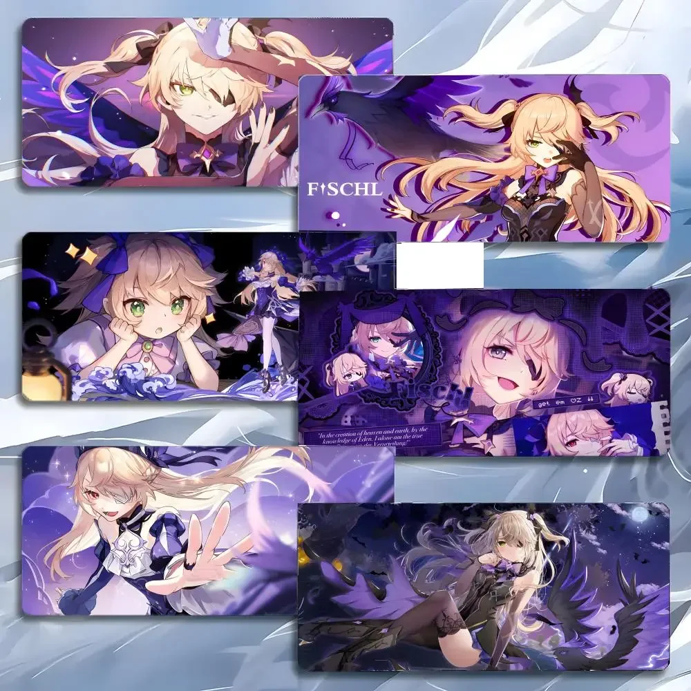 fantasy archer model statue G-Genshin Impact Fischl Mouse Pad Mousepad Large Gaming LockEdge Thickened PC Table Desk Mat