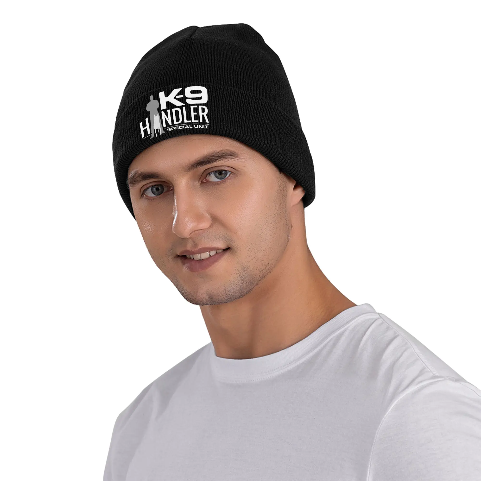 K9-Unit-Malinois-Team Handler Knitted Caps Women Men Beanie Autumn Winter  Hats Acrylic Tactical Police Dog Squad Casual Caps