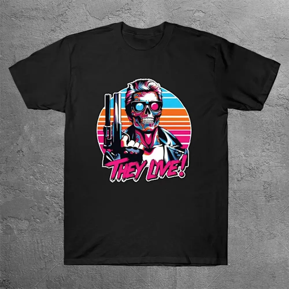 

Футболка «Они живут Терминатор», мужские футболки большого размера в стиле Харадзюку