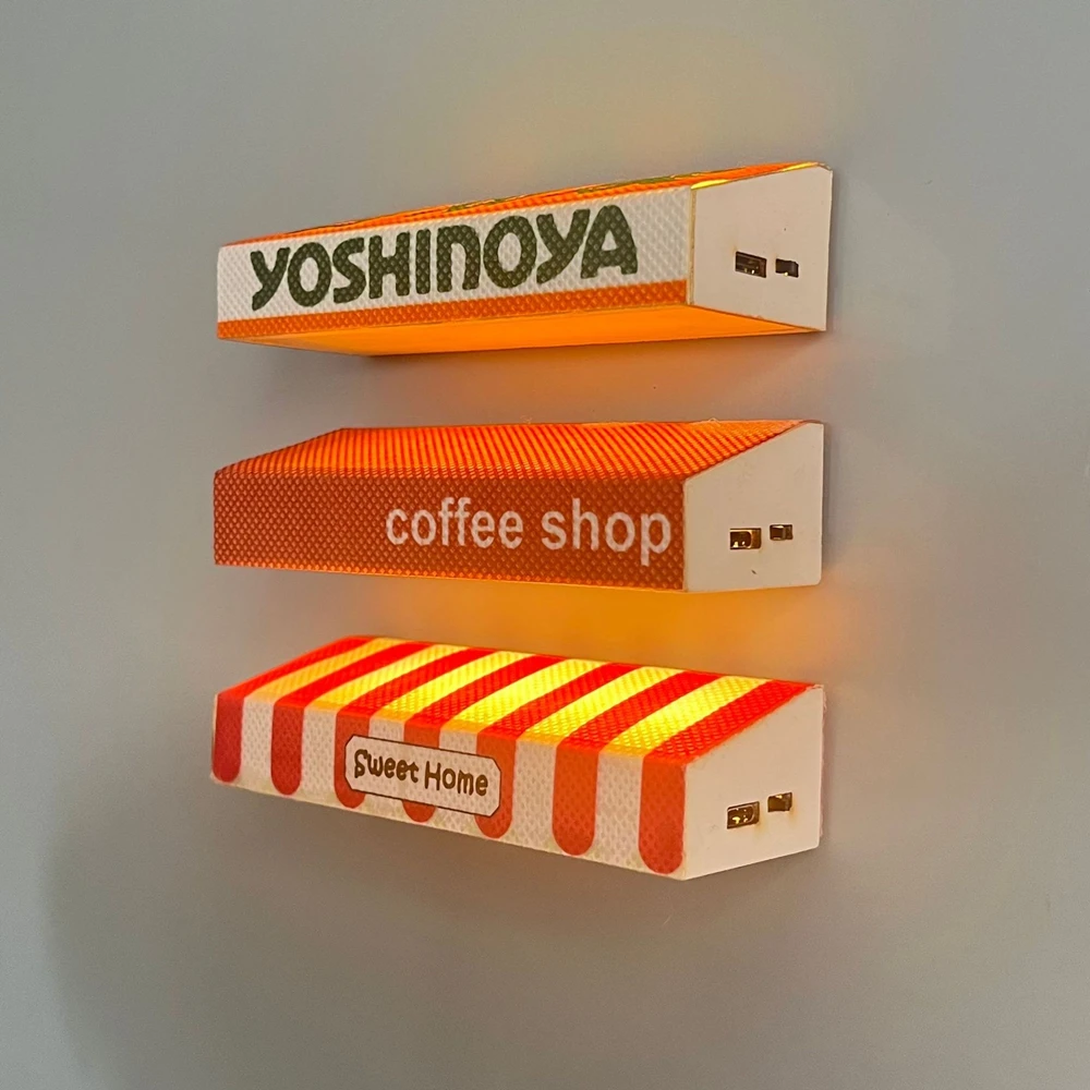 Pegatinas magnéticas para nevera, cajas de luz con fuerte comida rápida japonesa magnética, simulación creativa, luz de ambiente en miniatura para el hogar