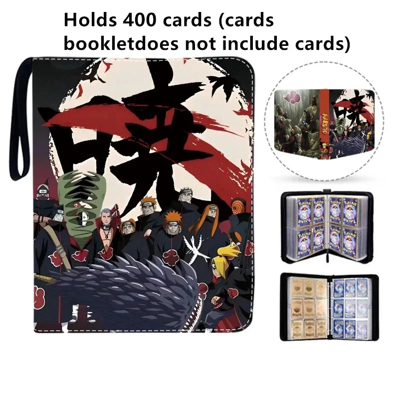 400pcs/900pcs Card Album Book Anime NARUTO Collection Card Zipper Game Cards Sasuke Sakura Kakashi Binder Holder kids Gift