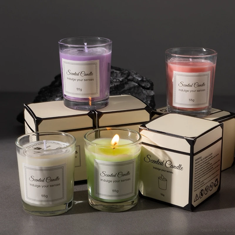 55g Scented Aromatherapy Candles Smokeless Candle Lemon Rose Lavender Candles Birthday Valentine Anniversary Christmas Gifts