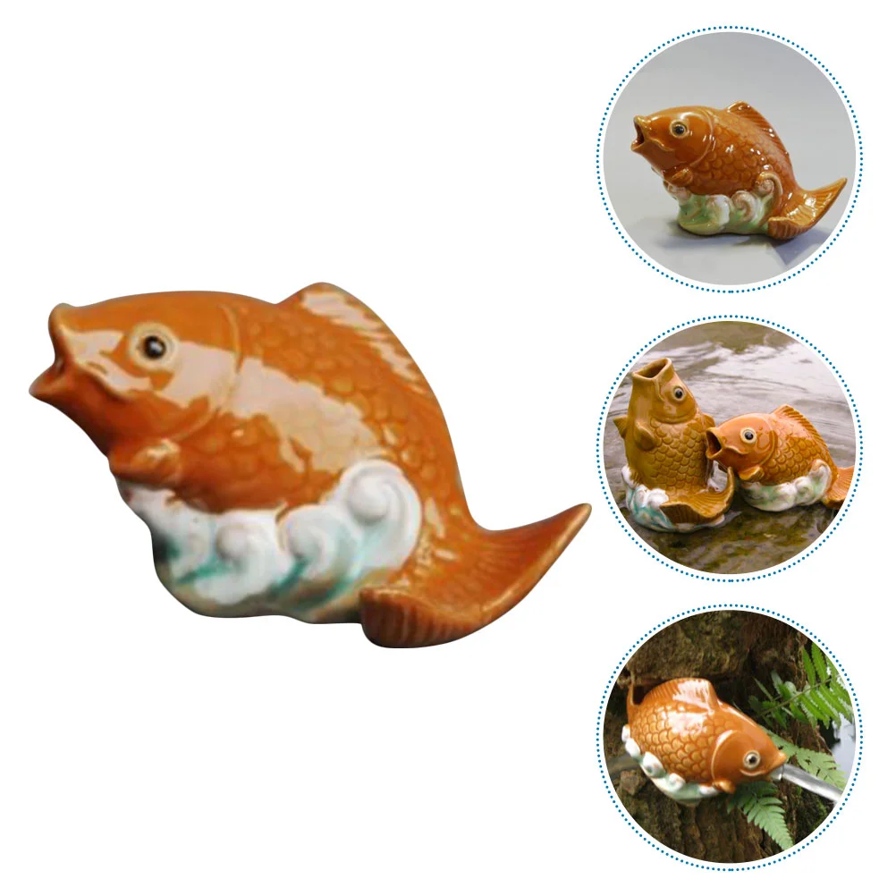 

Carp Ceramic Ornaments Garden Statues Water Spray Supply Decor Figures Adornment Outdoor Fountains Yard Ceramics Sprinkler