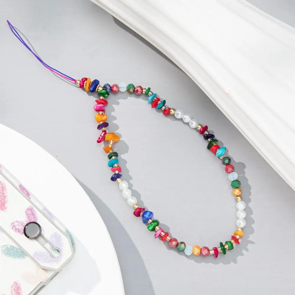 Women Girls Pearl Hanging Cord Bracelet Anti-Lost Keychain Lanyard Mobile Phone Lanyard Cellphone Strap Mobile Phone Chain