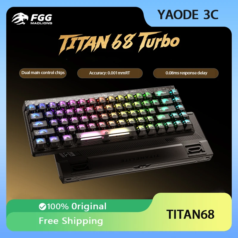 

FGG Madlions TITAN68 Turbo ESports Hall Effect Keyboard Wired Magnetic Switch 8000Hz RT0.001mm Gaming Keyboard PC Accessories