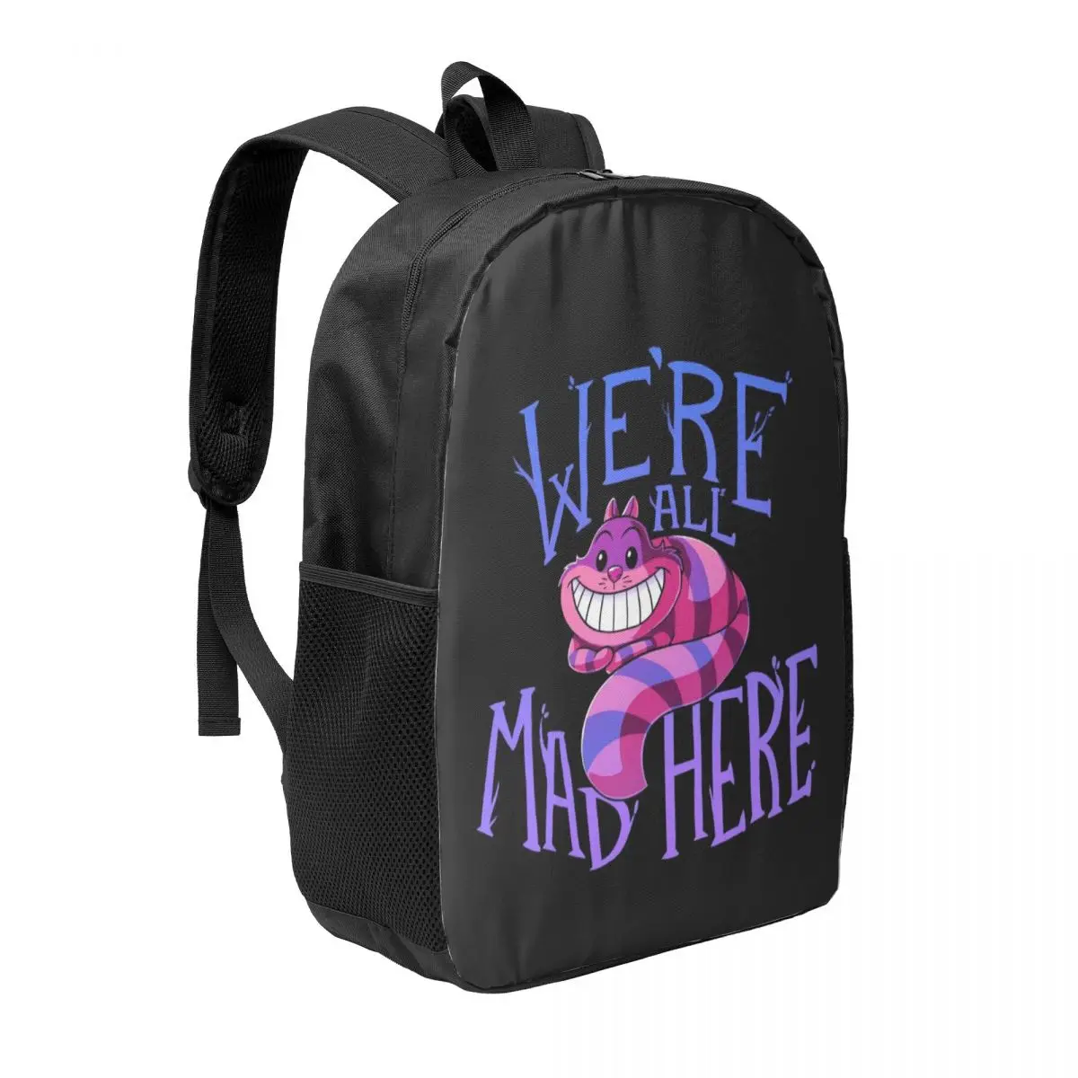 Custom Mad Cheshire Cat Backpacks for Women Men Water Resistant School College Bag Printing Bookbags