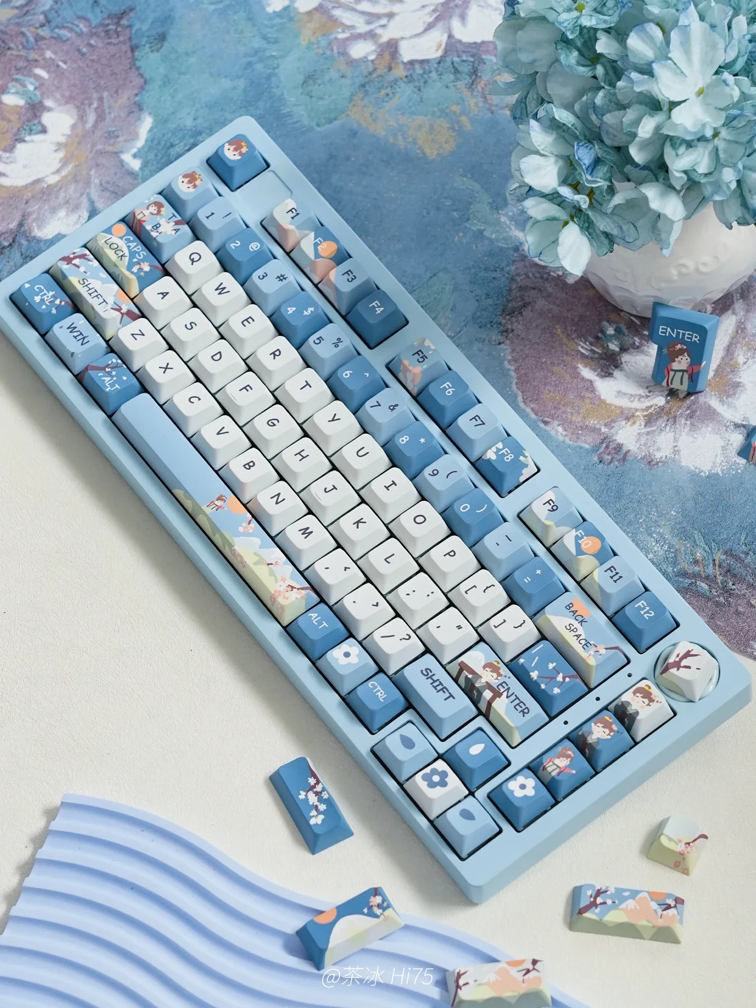 Cartoon Keycaps Garden Dream Keycaps DCA Profile PBT Sublimation 145 Keys Customized Mechanical Keyboard Chinese Style Keycaps