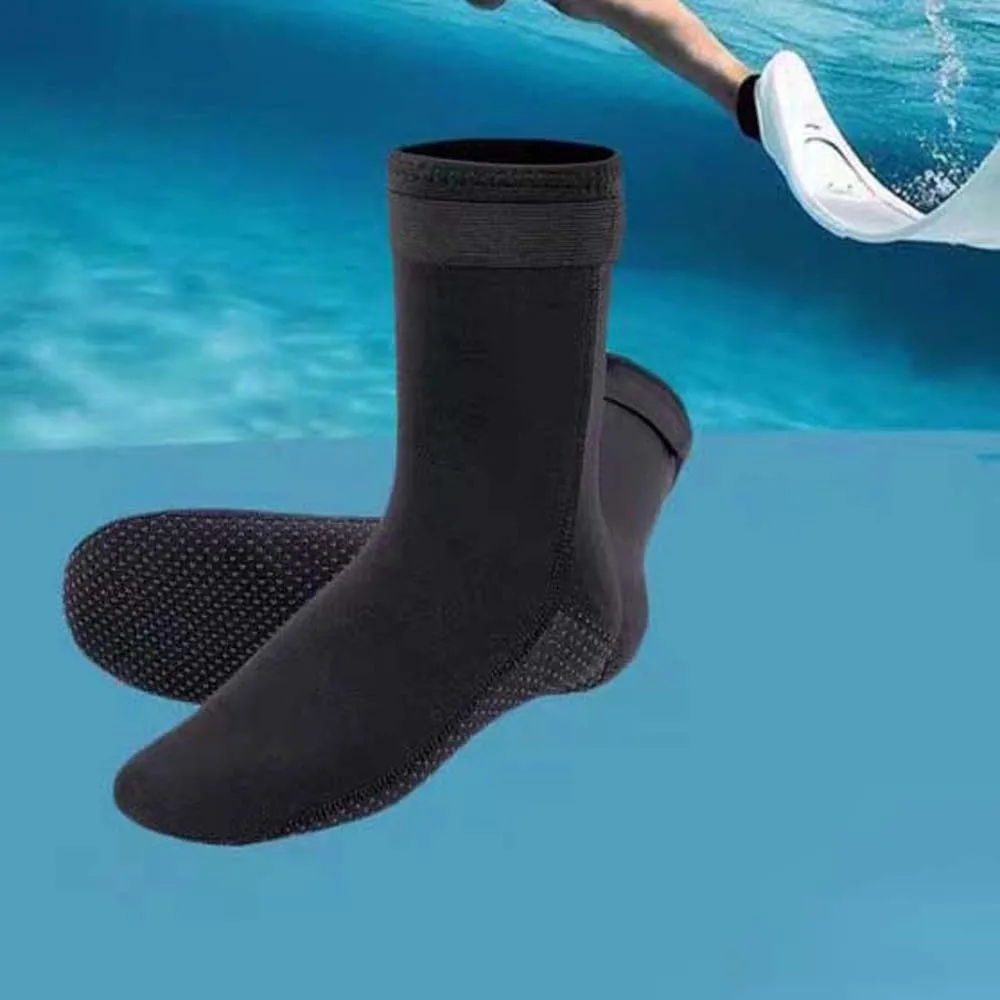 

1pair Fin Boot Socks 3MM Black Diving Socks Non-slip Adult Diving Surfing Boots Long Tube 38-46 Wetsuit Shoes Beach Volleyball