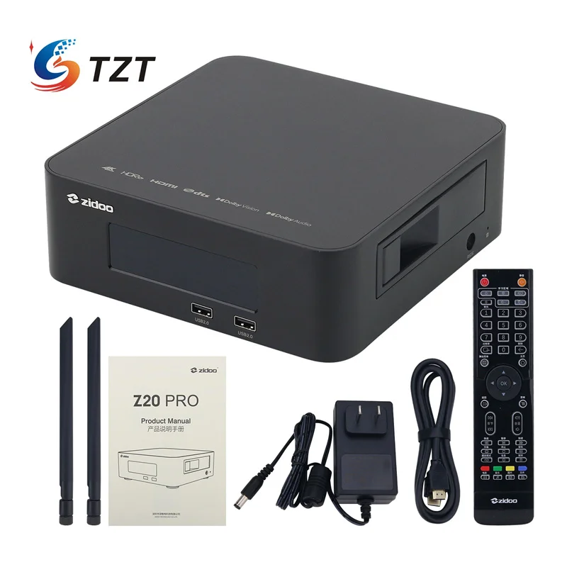 

TZT ZIDOO Z20PRO Высококачественный музыкальный плеер Blue-ray HD 4K Dolby Vision Аудиоплеер 4 ГБ DDR4 + 32 ГБ EMMC со светодиодным дисплеем
