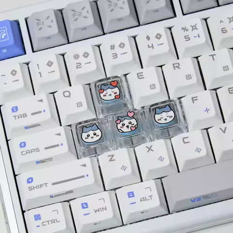 Chiikawa Artisan Keycaps, Transparent PC Glow Keycaps for Mechanical Keyboard, Custom Anime Keycaps
