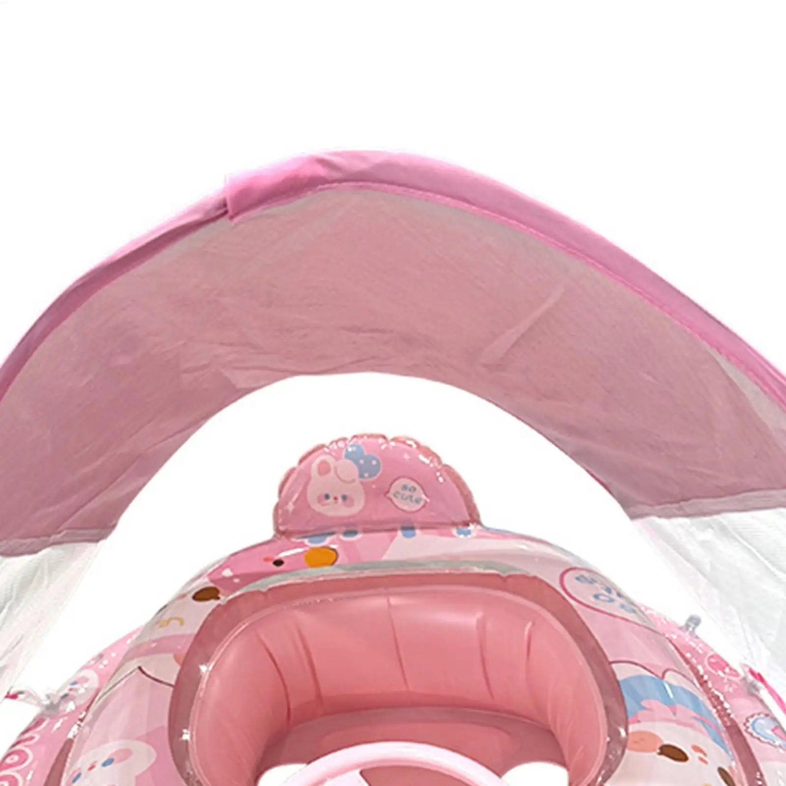 Kids Float With Canopy Inflatable Sun Protection Swim Ring Blow Up Swim Floats For Kids For Boys Girls Bathtub Bathroom Water