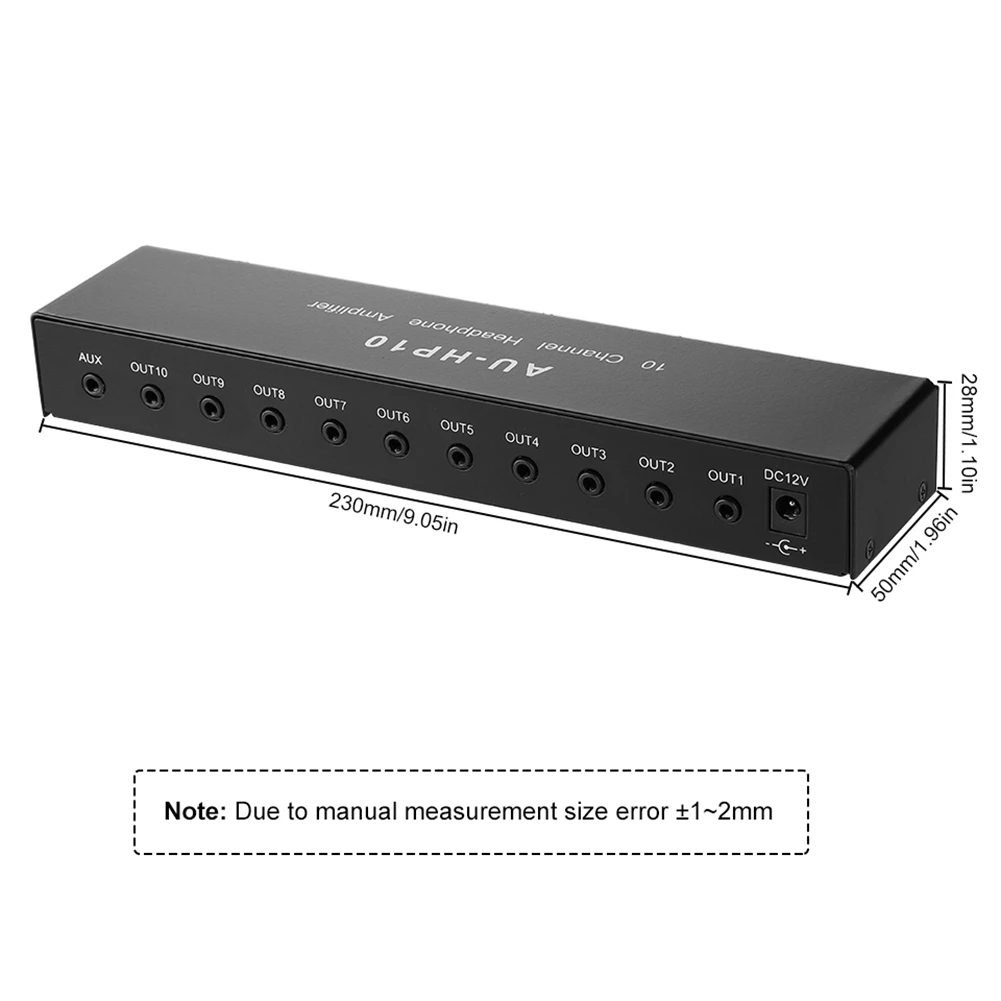 

A01K-AU-HP10 10-канальный стереофонический усилитель для наушников, аудио предусилитель с 1 входом и 10 независимыми выходами, NJM4556A, DC12-24V