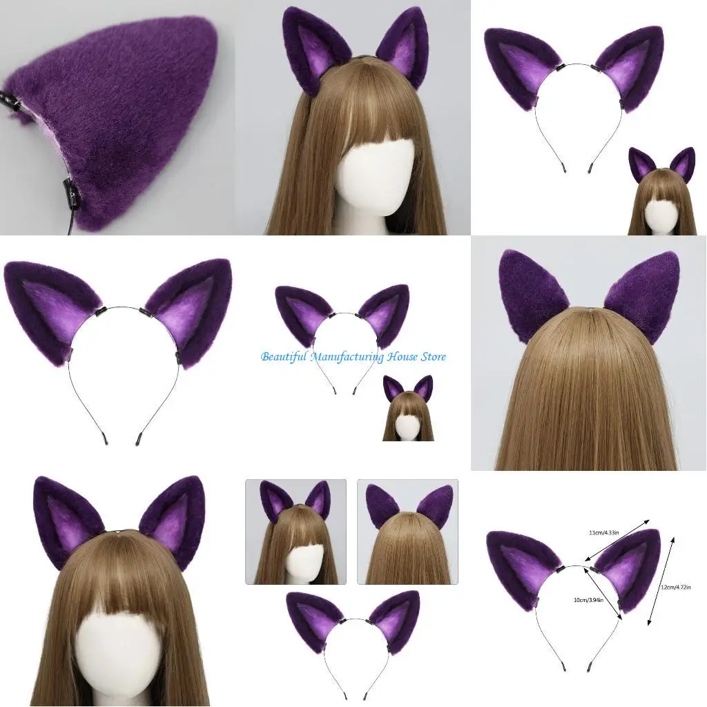 

E56A Wolf Ears Headbands Masquerades Halloween Headwear Party Costume
