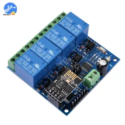 DC 12V WiFi Relay Module ESP8266 ESP-01 4CH APP Controller Wireless Switch Relay Module for Smart Home Automation