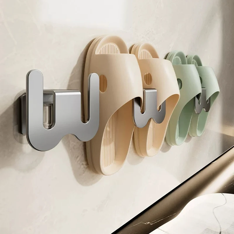 Bathroom Slipper Rack Slippers Hanging Shelf Storage Organizer Multifunctional Toilet Shoes Rack Simple Bathroom Storage Hook