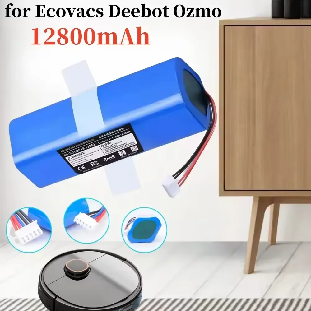 14.4V/14.8V 12800mAh Robot Vacuum Cleaner Replacement Batteries For Ecovacs Deebot X1 Ozmo T5 T8 T9 950 DX9G DX93 DX96 DLX11