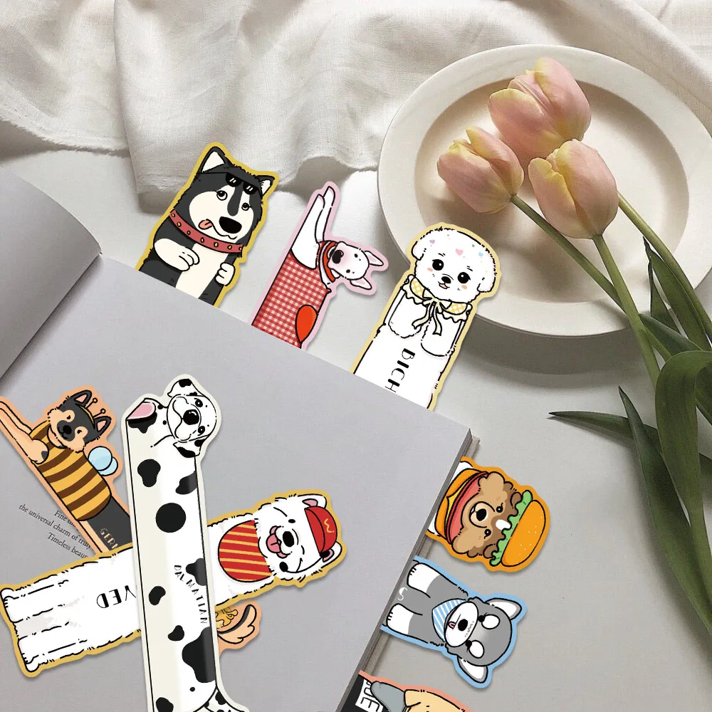 

30PCS Reading Puppy Themed Bookmarks Animal Decorations Student Reading Book Page Marking Paper Card Marking Bookmarks