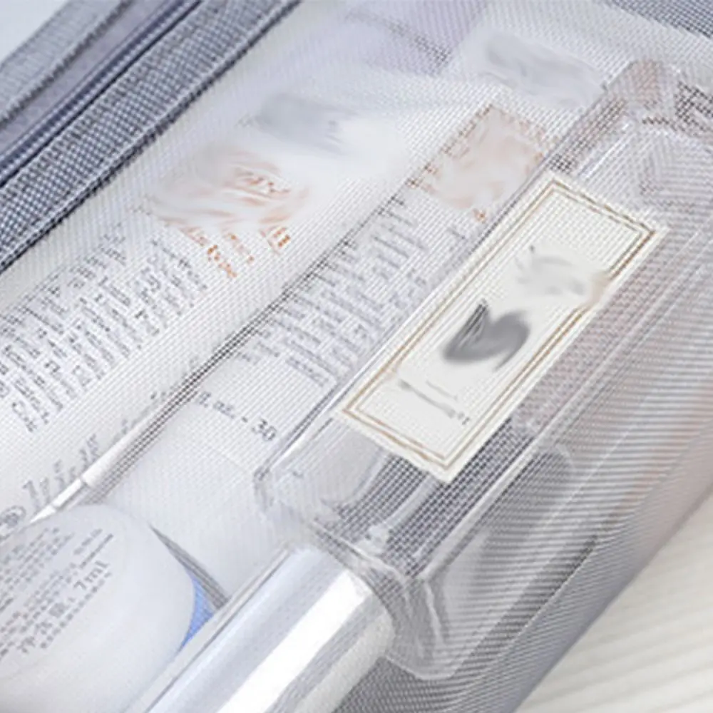 Travel Wash Bag Mesh Transparent Toiletry Bag Korean Storage Bag Skin Care Storage Bag Women Cosmetic Bag Zipper Makeup Bag