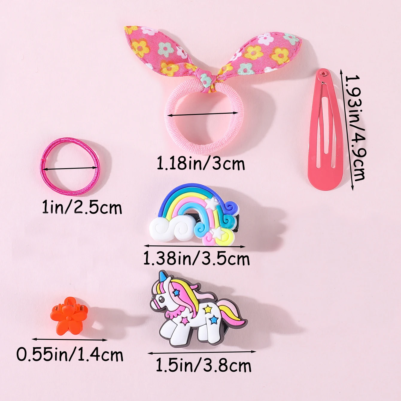 Girls Hair Accessories Set Cute Cartoon Hair Clips Girls Rabbit Ear Hair bands Colorful BB Hair Clip Children Hair Ties