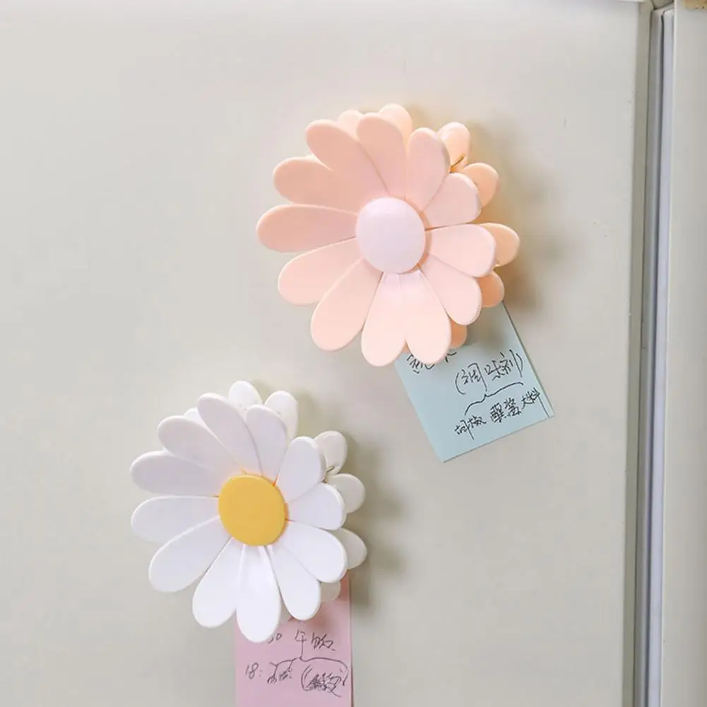 Daisy Magnetic Bag Clips Flower-Shaped Food Sealer with Strong Magnet & Spring Fridge Organizer for Snacks Notes Decorative Kitc