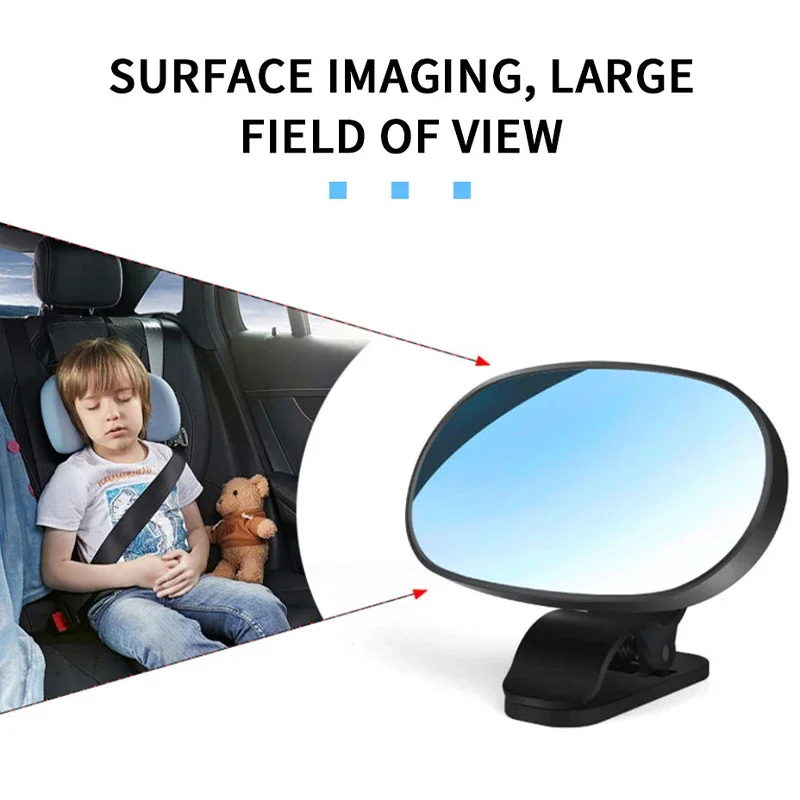 Specchietti per interni auto per bambini Girevoli a 360 gradi Ventosa per parabrezza Visiera parasole Clip per piastra Specchio per seggiolino posteriore per bambini Osservare lo specchio