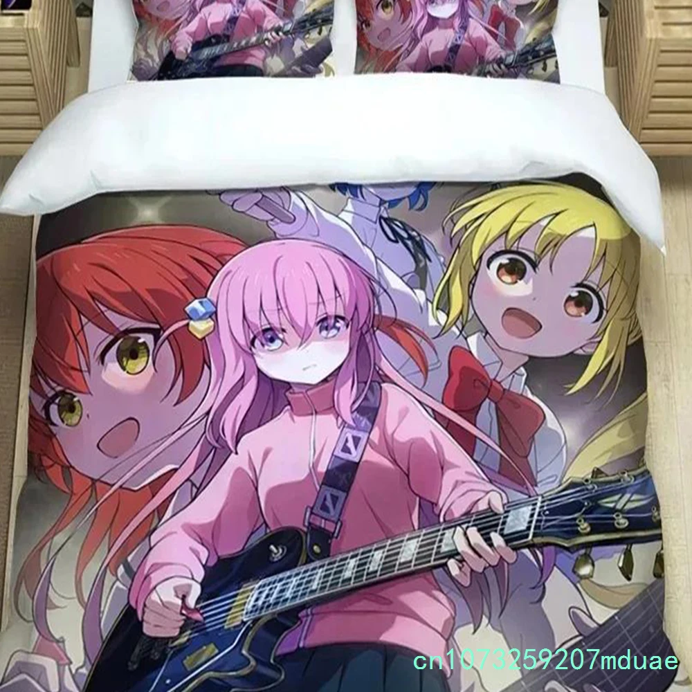 New Anime Bocchi The Rock Kessoku Band Bedding Set Duvet Cover Quilt Cover Pillowcase Comforter King Queen Size Boys Adult