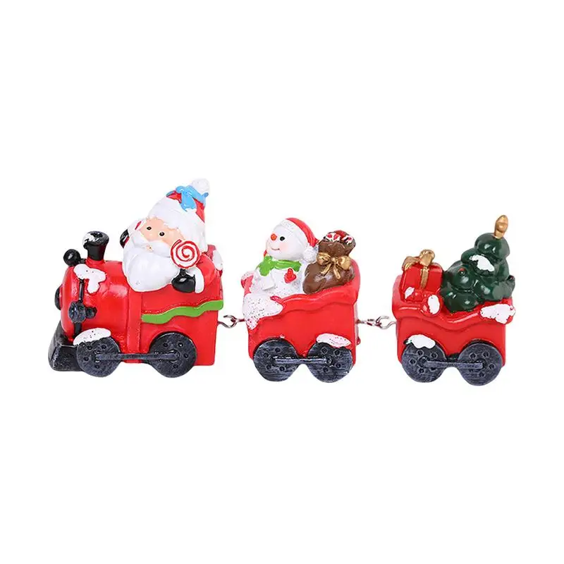 Christmas Train Toy Christmas Pattern Decoration Resin Christmas Train Sets Christmas Train Figure Educational Toys Portable