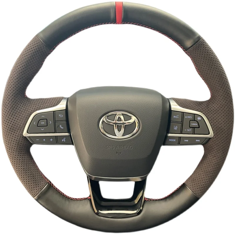 

For TOYOTA CROWN KLUGER Highlander Sienna DIY Private custom suede hand sewn steering wheel cover