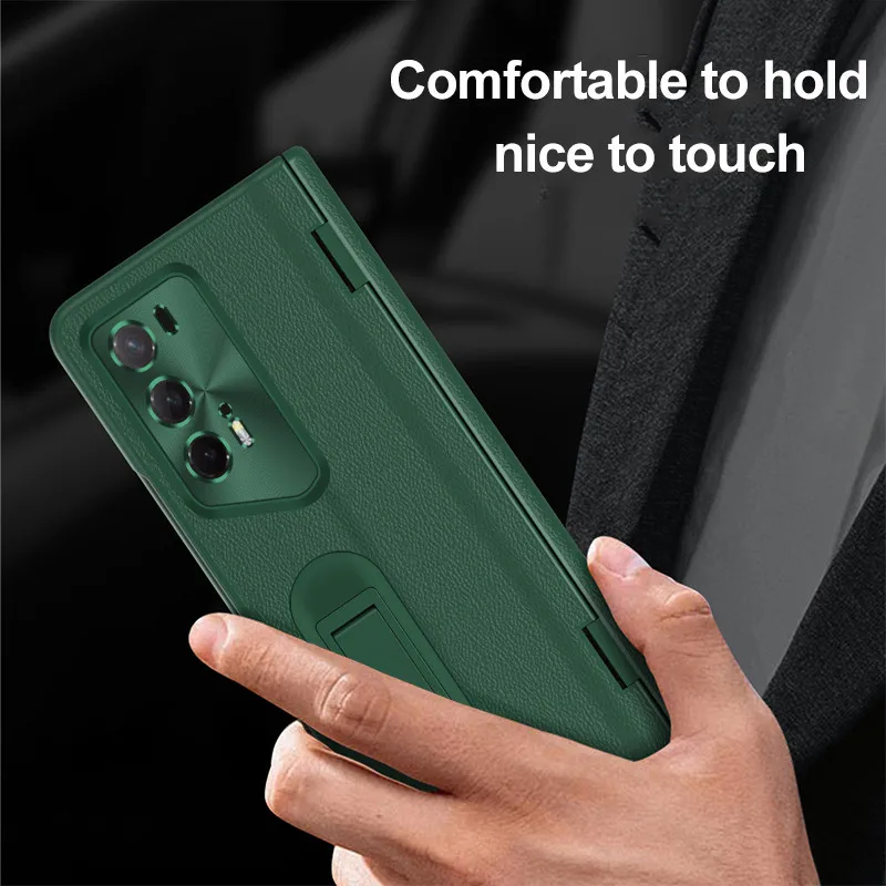 Leather Fold Case for Honor Magic V2 RSR Porsche Design Magnetic Hinge Case Stand Hard PC Shockproof Armor Protective Cover