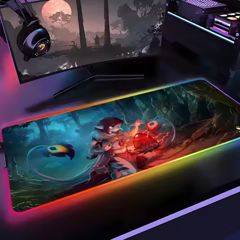 Dofus Mouse Pad Gamer Rgb Desk Mat Back Light Led Mousepad Setup Gaming Accessories Deskmat Big Mousepad Backlight