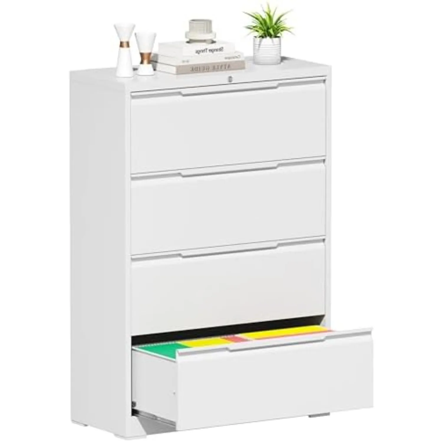 3 Drawer File Cabinet, Metal Lateral Filing Cabinet with Lock | Lockable Drawers, Large Storage Capacity, Heavy Duty