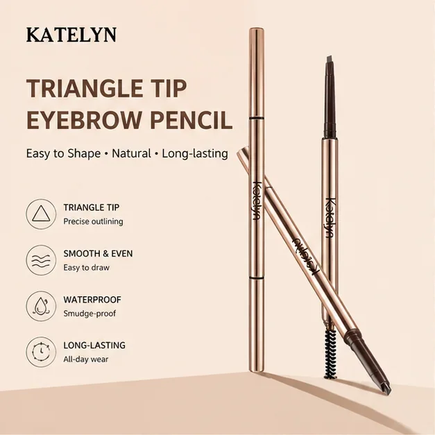350mg fine eyebrow pencil with double head automatic rotation, one line eyebrow pencil waterproof and makeup free makeup pen