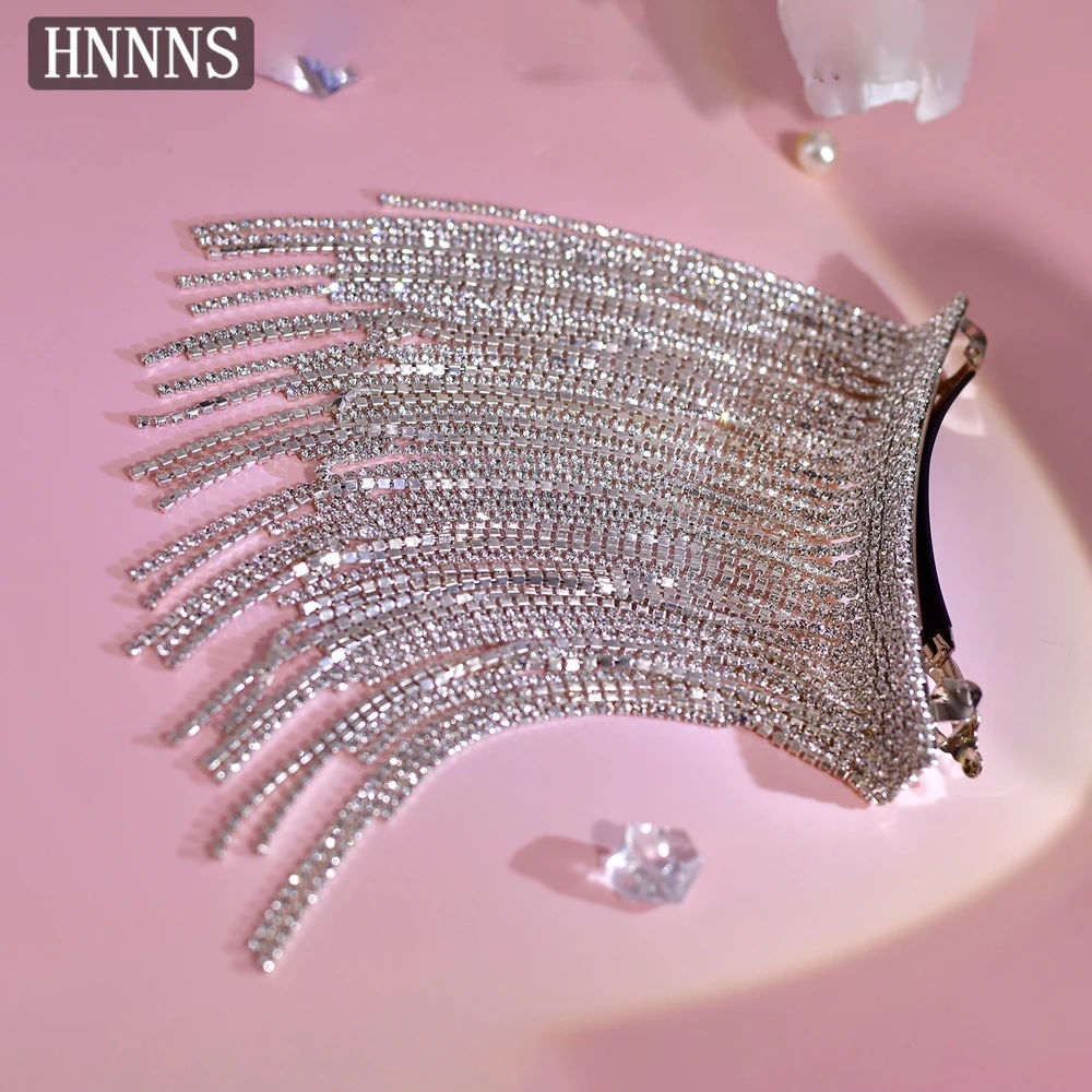 TOPQUEEN تألق العروس الزفاف شرابة مشبك شعر اليدوية حجر الراين رائعة السيدات مأدبة حفلة كل يوم أغطية الرأس YXA60