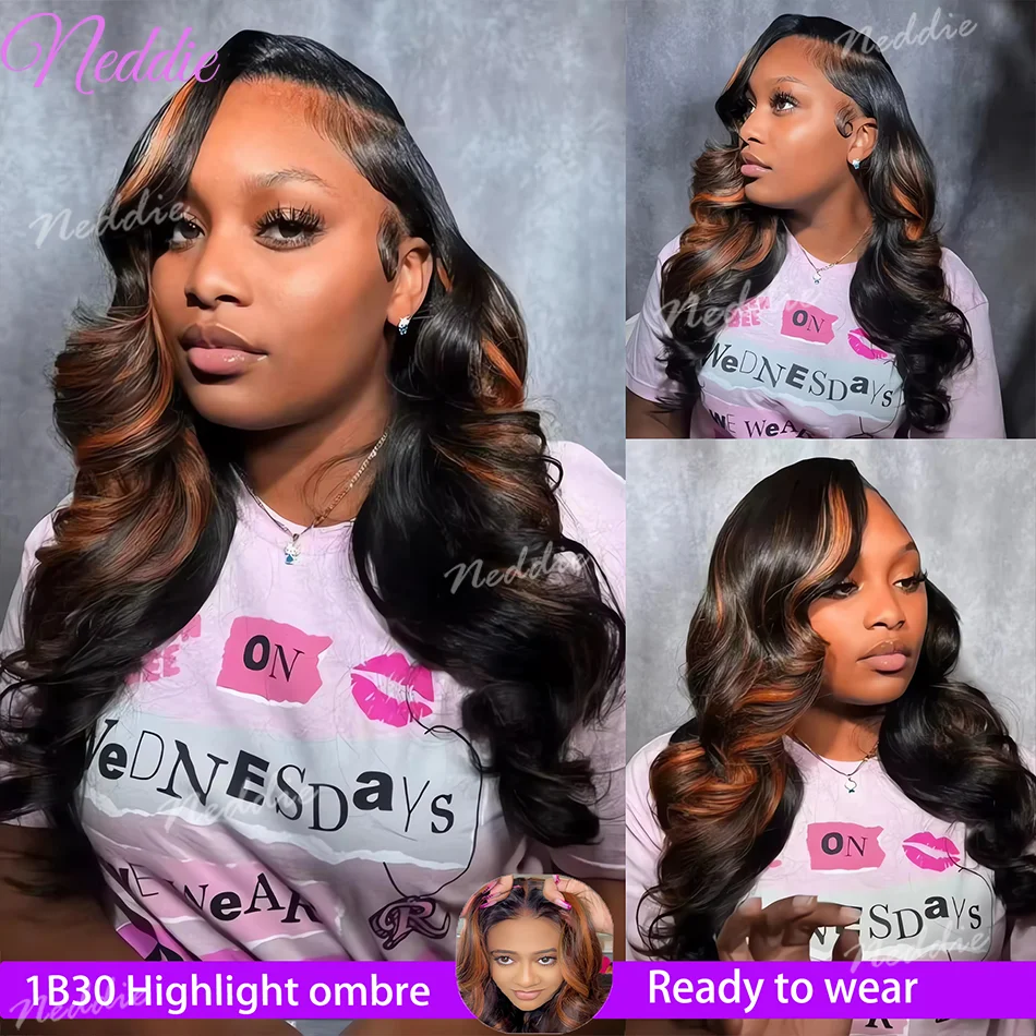 

13x4 1b30 Highlight Body Wave Бесклеевые человеческие волосы Парики 5x5 Готов к ношению Предварительно вырезанный Ombre Blonde 13x6 Hd Кружевной фронтальный парик для женщин