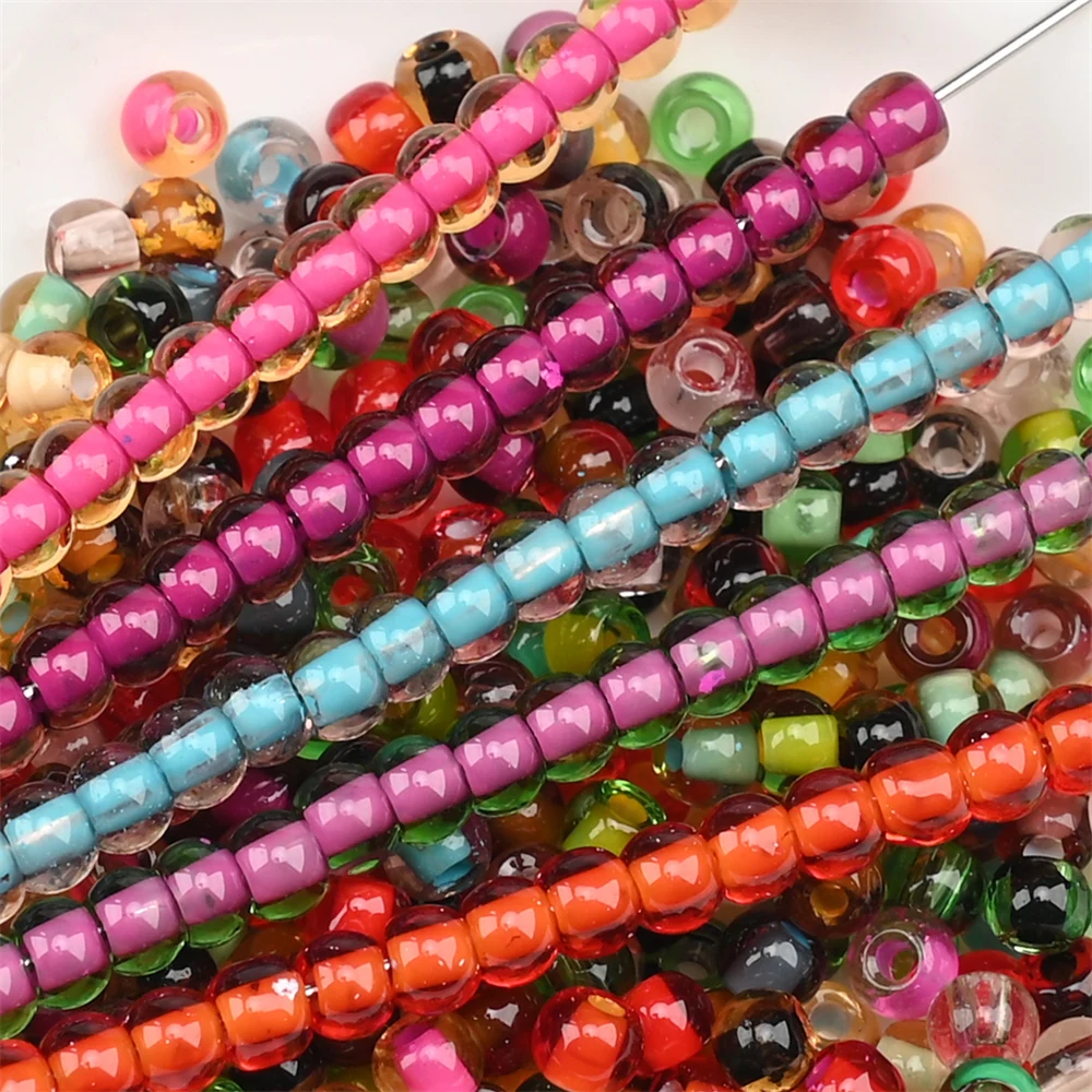 4.0mm Czech Glass Mini Beads Dye Core Small Glass Beads for DIY Making Jewelry Craft Bracelets Necklaces Earrings