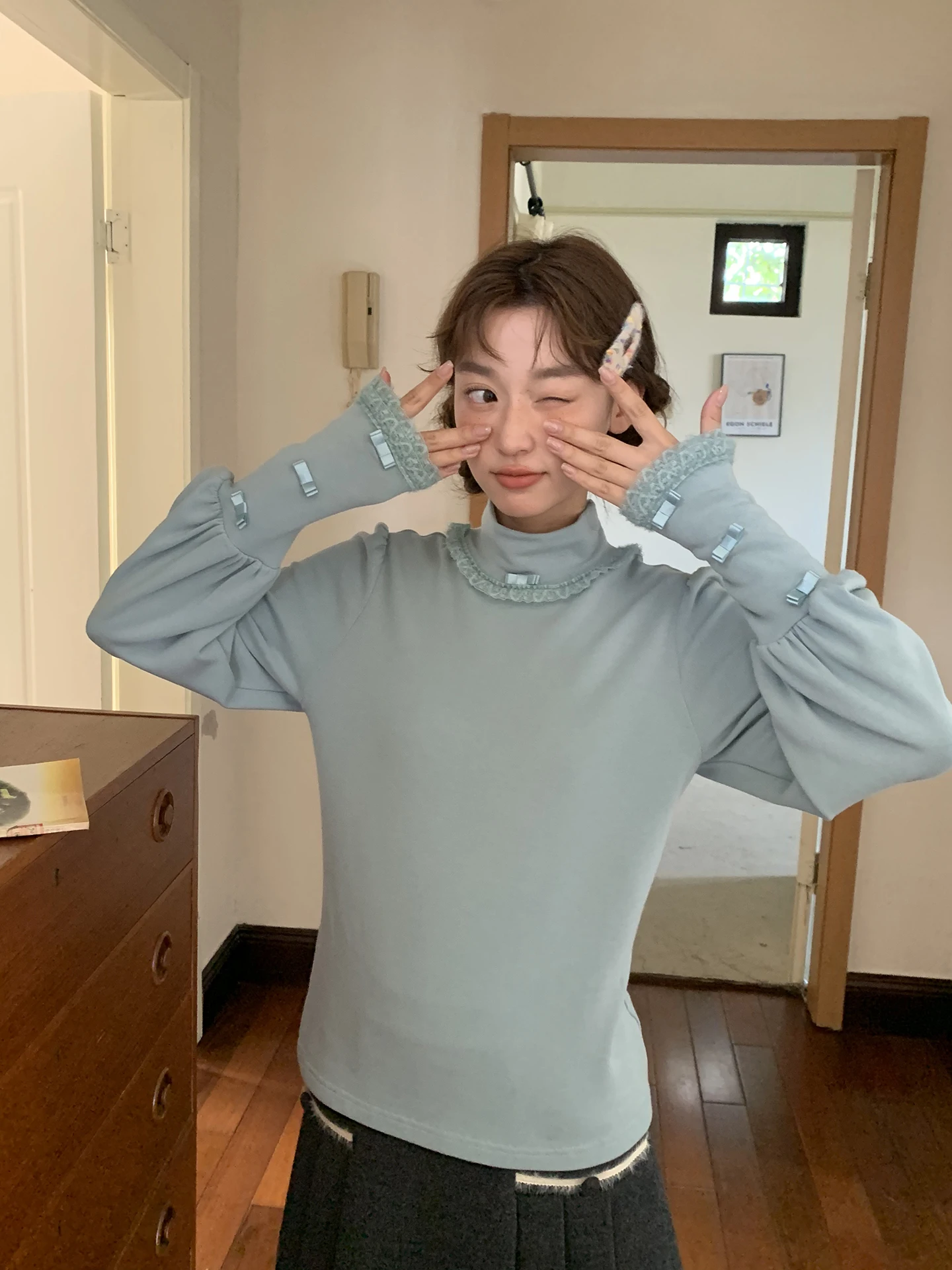 

Модный женский вязаный топ с длинными рукавами и пэчворк-дизайном, утепленный, для зимы