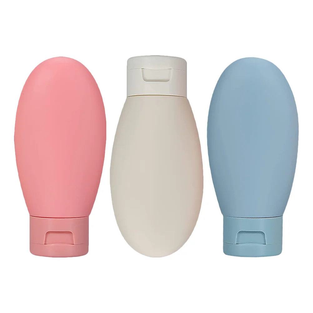 3 Pcs Portable Toiletry Bottles Safe Plastic Leak Proof Travel Shampoos Squeeze Refillable Container For Trips Carry