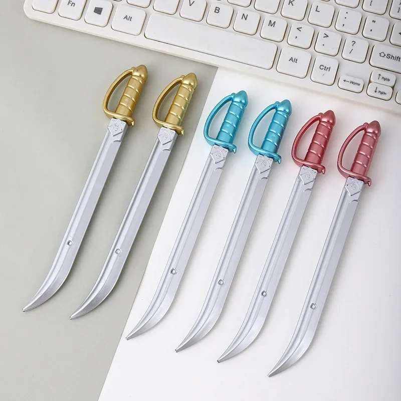 Creative Simulation Long Sword Shape Neutral Pen Boys Weapon Fountain Pen Student Prize Gift Novelty Stationery Art Supplies