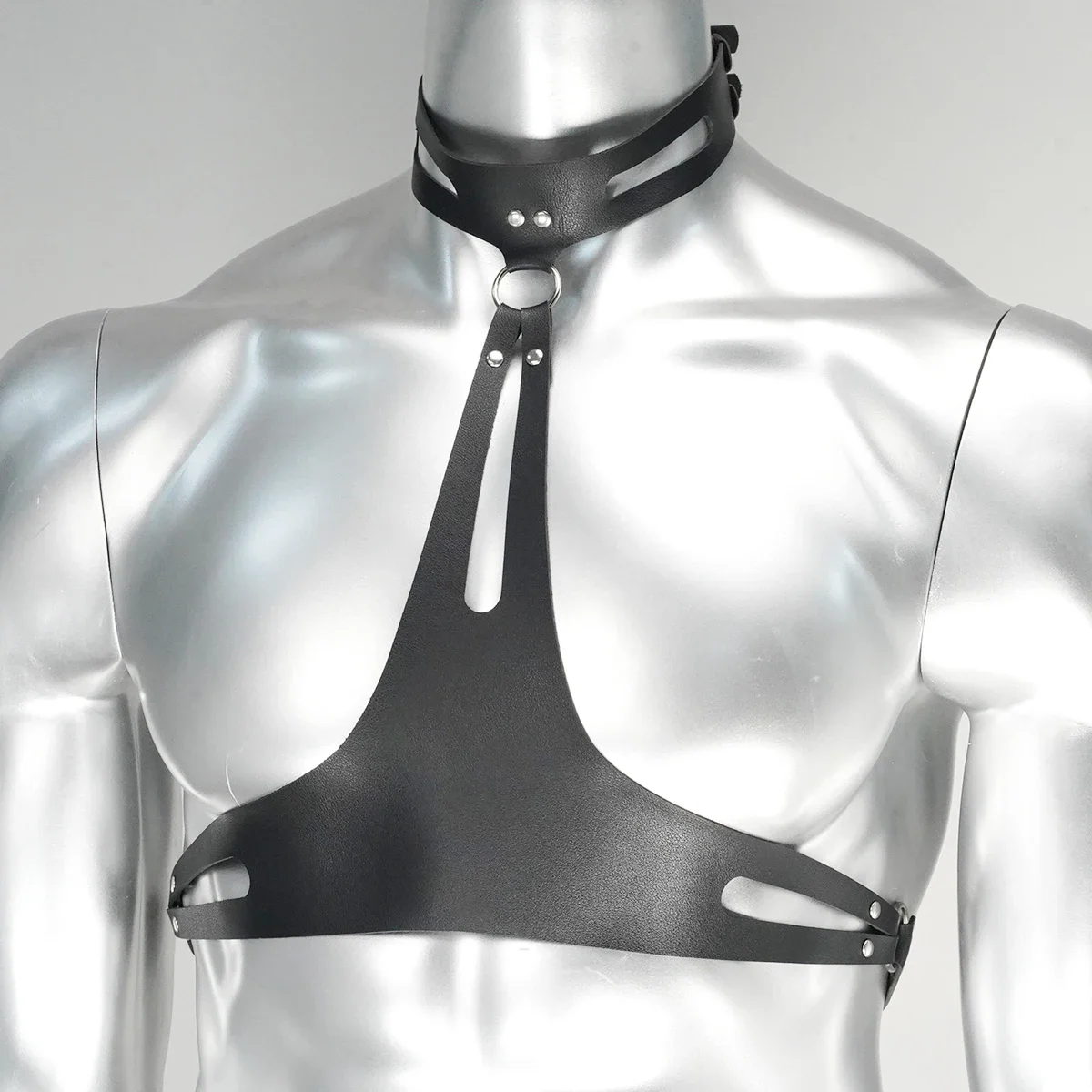 남성용 블랙 PU 가죽 세련된 클래식 쉐이핑 가슴 스트랩 휴일 장식 액세서리 데일리웨어 의류 벨트