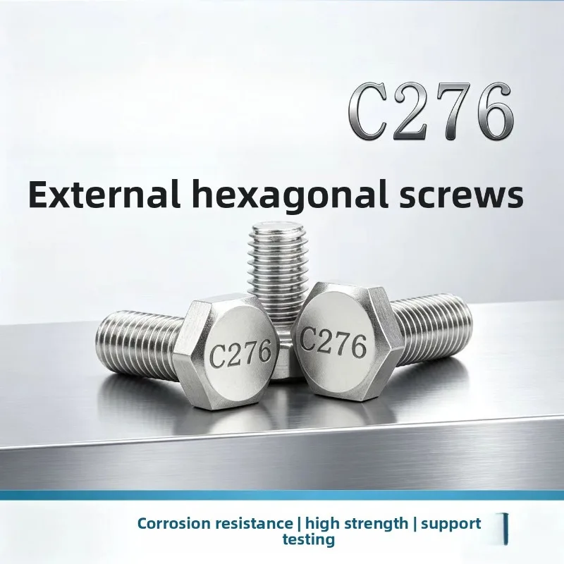 C276 UNS N10276 Nickel‑Molybdenum Alloy Hex Bolt, High Strength Acid & Alkali Corrosion Resistant Screw