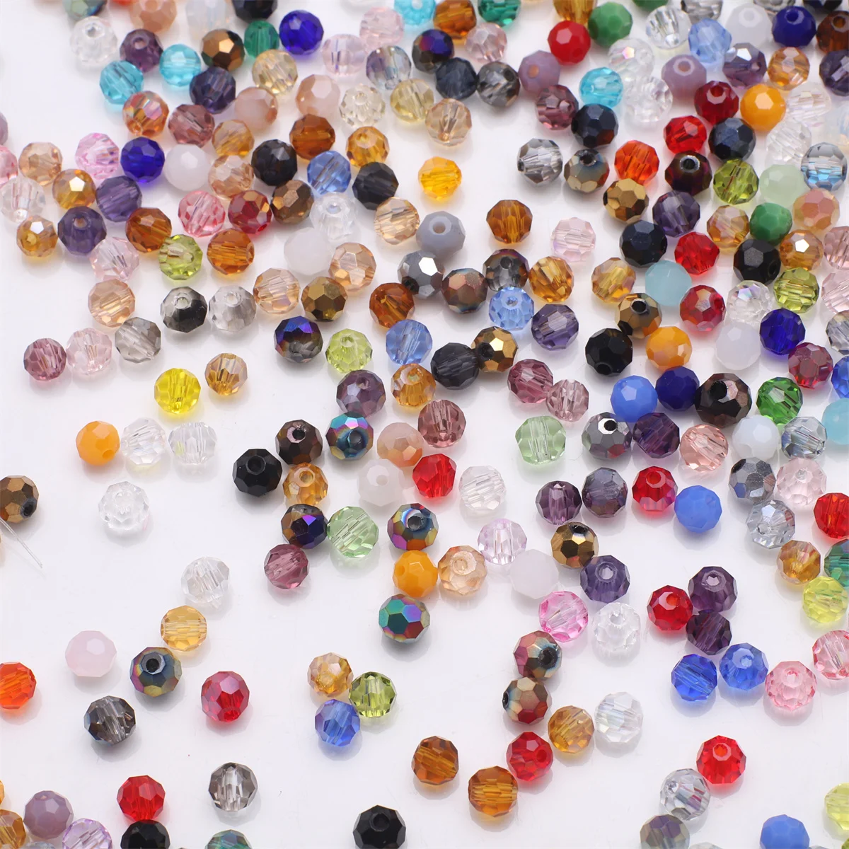 200Pcs/Lot 32Facets Round Ball 3mm AB Crystal Glass Loose Spacer Beads for Jewelry Making DIY Bracelets Crafts Accessories