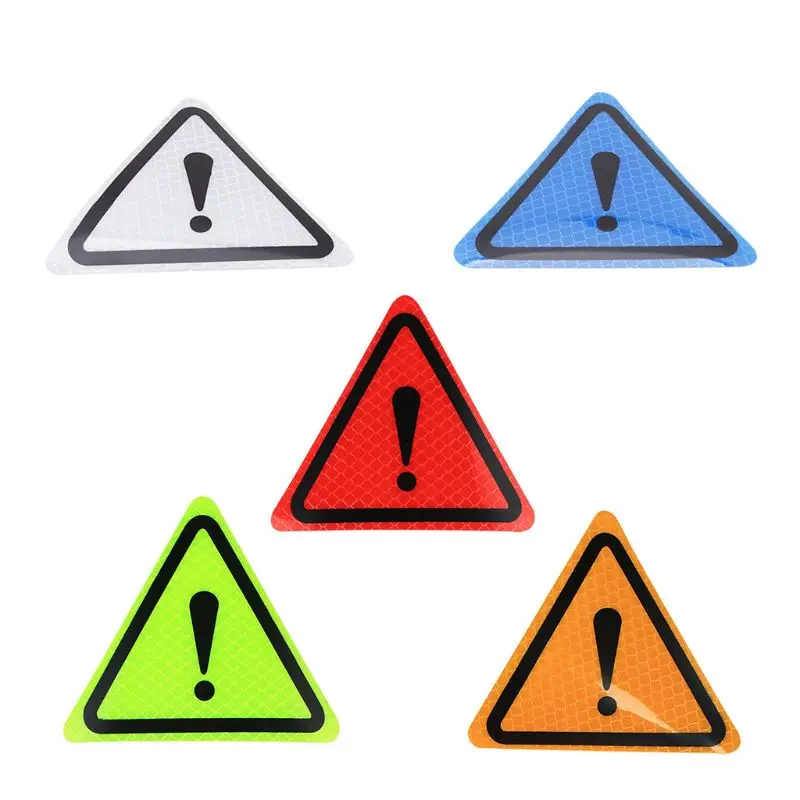 for Triangle Exclamation Mark Reflective Warning Sign Car Sticker Warning Tape L