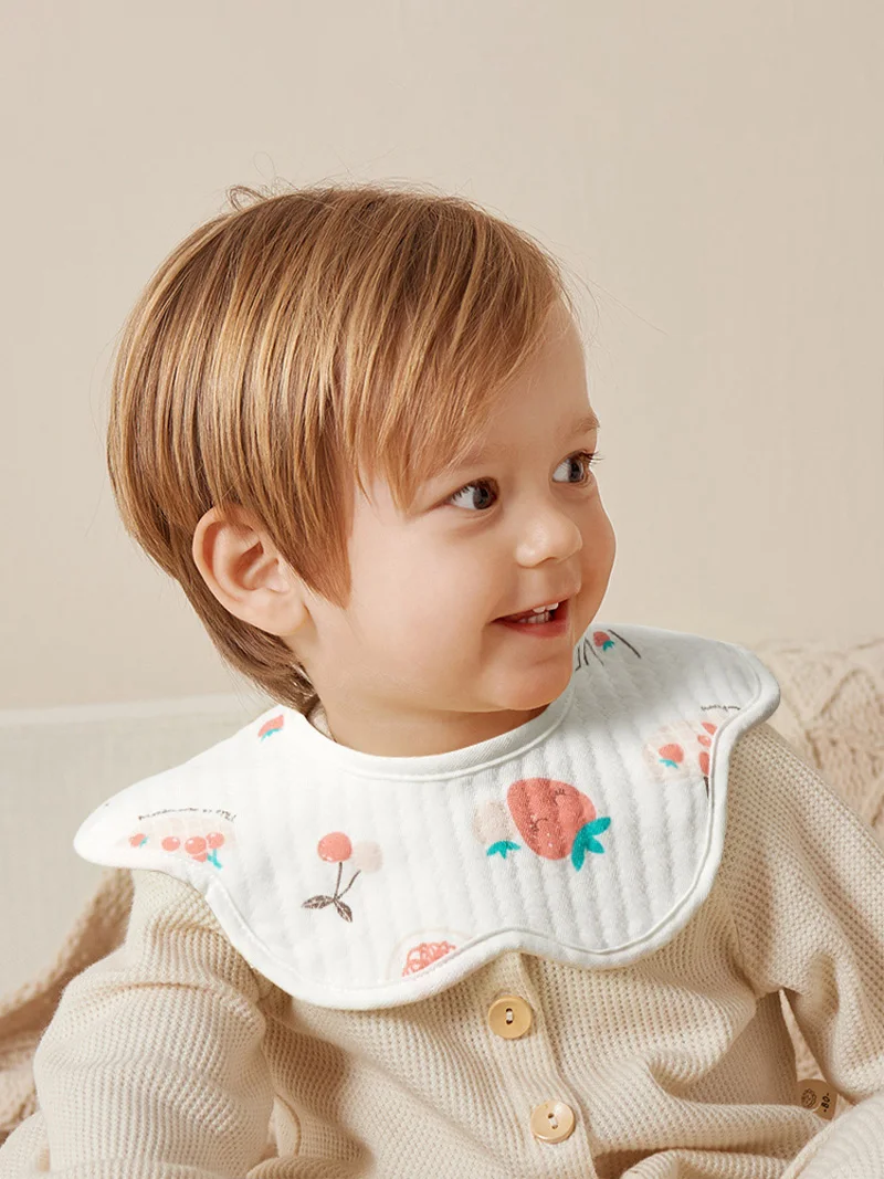 4pcs/set Newborn Baby Cotton Bibs Fruit Pattern Baby Burp Bandana Scarf Boys Girls Cloths Saliva Towel