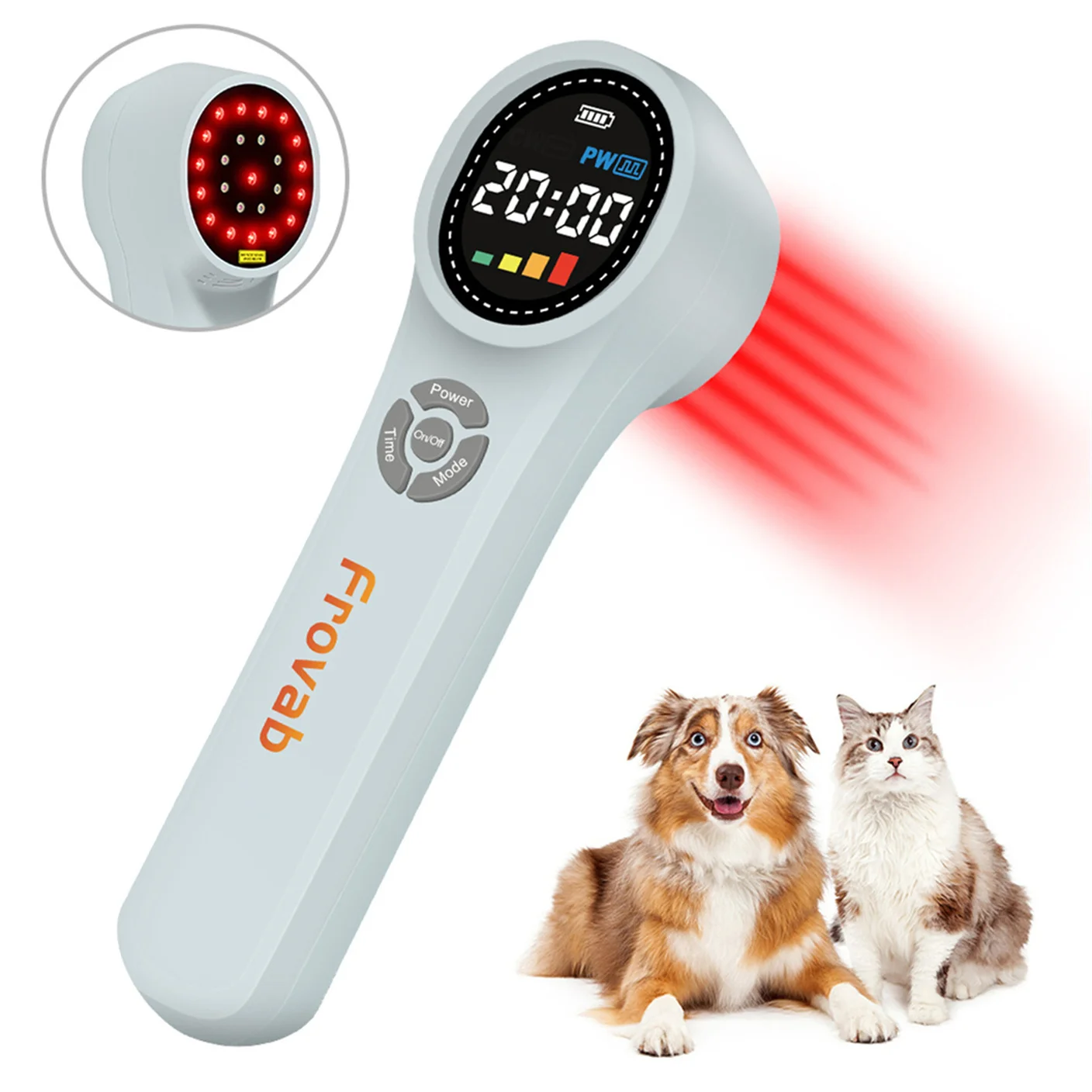 

Frovab 660nm 810nm 980nm 24diodes Cold Laser Therapy for Peripheral Neuropathy Laser Red Light Therapy for Human Horses Cats Dog