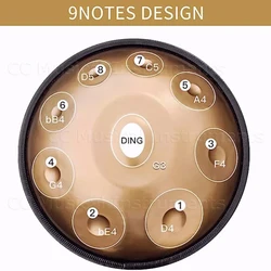 9/10/12/14 Notes Gold 22 Inches 440/432hz D Minor Steel Handpan Drum Percussion Instrument yoga meditation music drum Gift