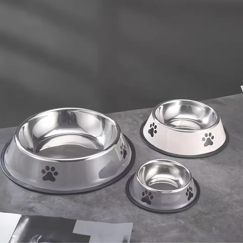 Stainless steel large capacity pet bowl dog food bowl multiple specifications anti-fall food bowl food bowl feeding pet supplies - view 3