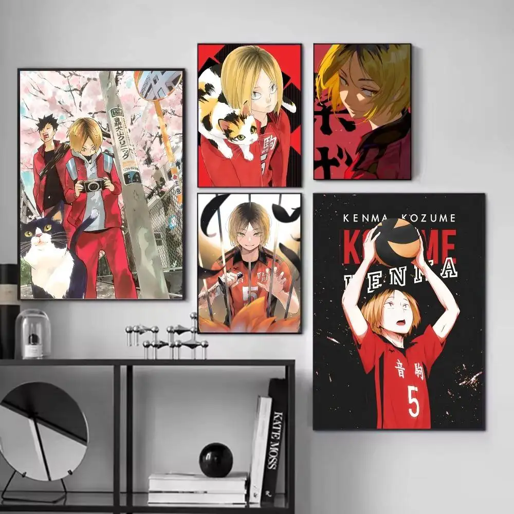 Anime H-Haikyu Kozume Kenma Cool Boy Manga Posters Fancy Wall Sticker for Living Room Bar Decoration Wall Decor