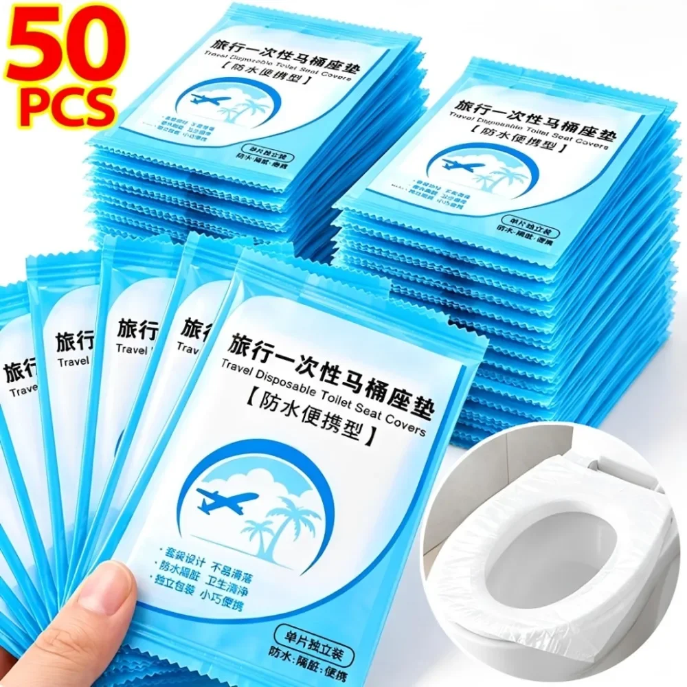 Portable Disposable Toilet Seat Mat Waterproof Safety Toilet Seat Pad for Travel Independent Packaging Pad Bathroom Accessiories