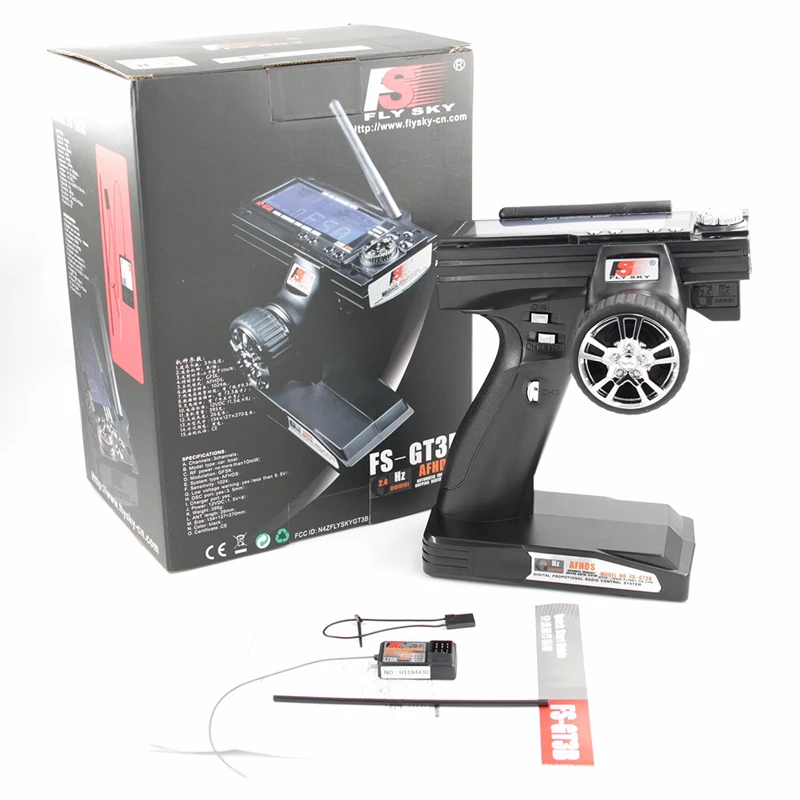 New FlySky GT3B FS-GT3B 2.4G 3CH transmitter RC System Gun Controller with FS GR3E Receiver RC Car Boat LED Screen+Receiver